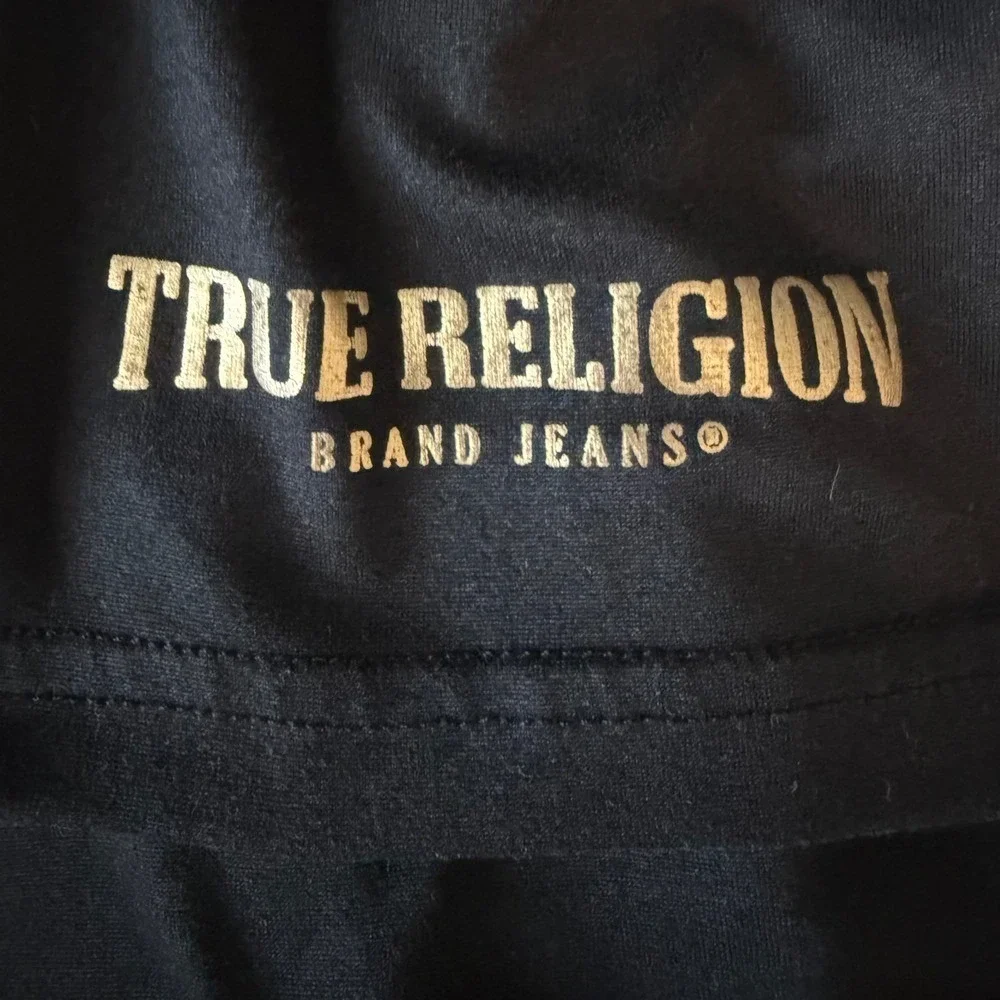 True Religion Loungewear T-Shirt Large‎ Black Gold Horseshoe Logo